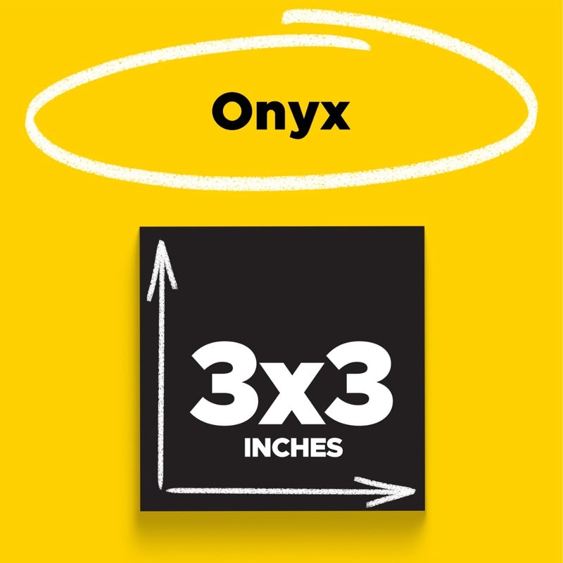Post-it Super Sticky Notes, 5 Sticky Note Pads, 3 x 3 in., School Supplies, Office Products, Sticky Notes for Vertical Surfaces, Monitors, Walls and Windows, Black Onyx - Image 2